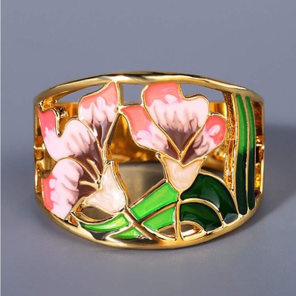 Jewelry - 1 PC Pretty Flower Cubic Zirconia Ring For Women Gift and Anniversary Jewelry